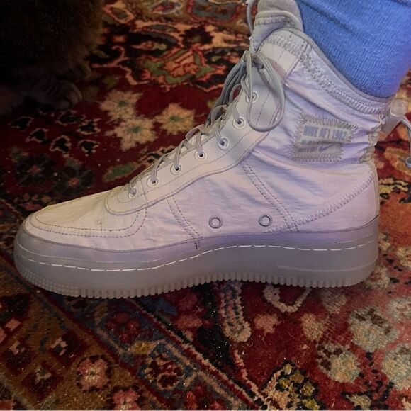 Nike Air Force One Shell Sail Desert Sand Atmosphere Grey Sneaker Boot Size 9 - Picture 3 of 14